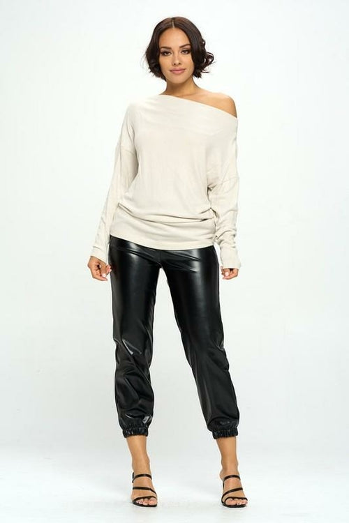 Bone Knit Off the Shoulder Top