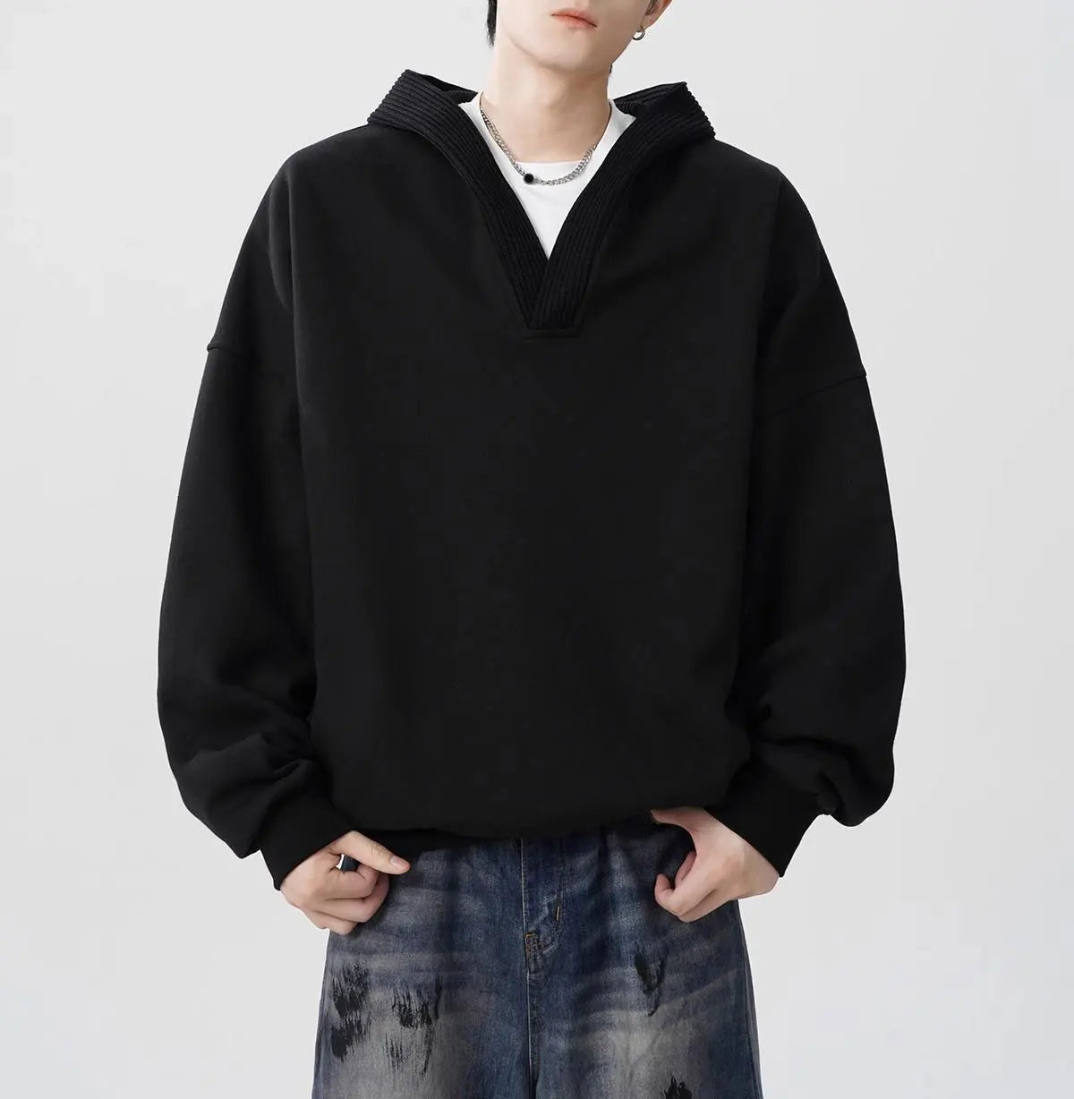 Patchwork Hooded Sweatshirt