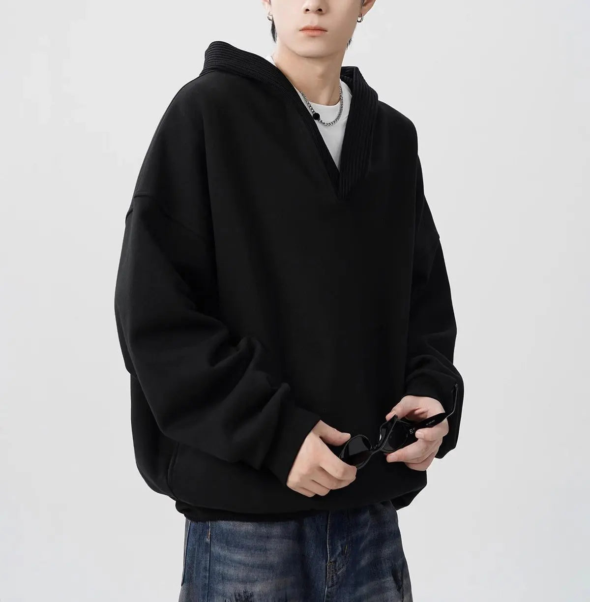 Patchwork Hooded Sweatshirt