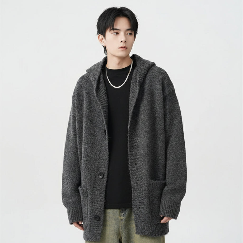 Hooded Knit Cardigan