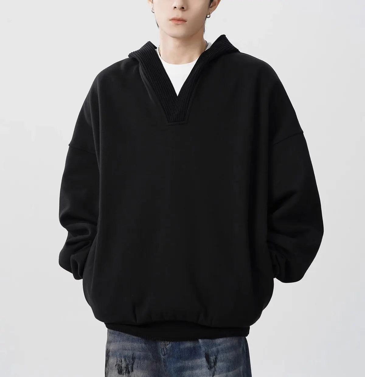 Patchwork Hooded Sweatshirt