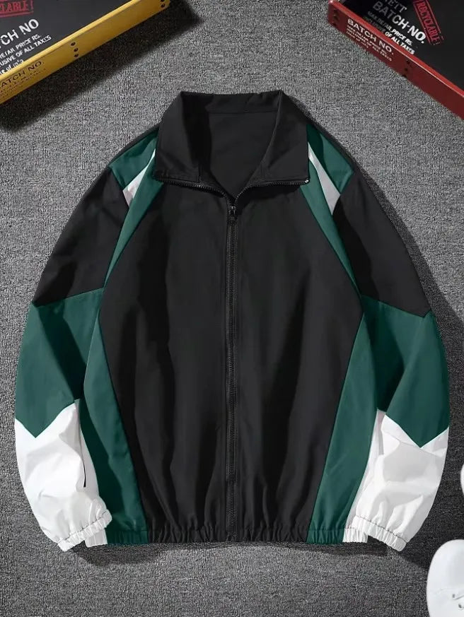 Men’s Color-Blocked Windproof Jacket