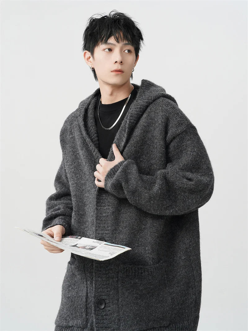 Hooded Knit Cardigan