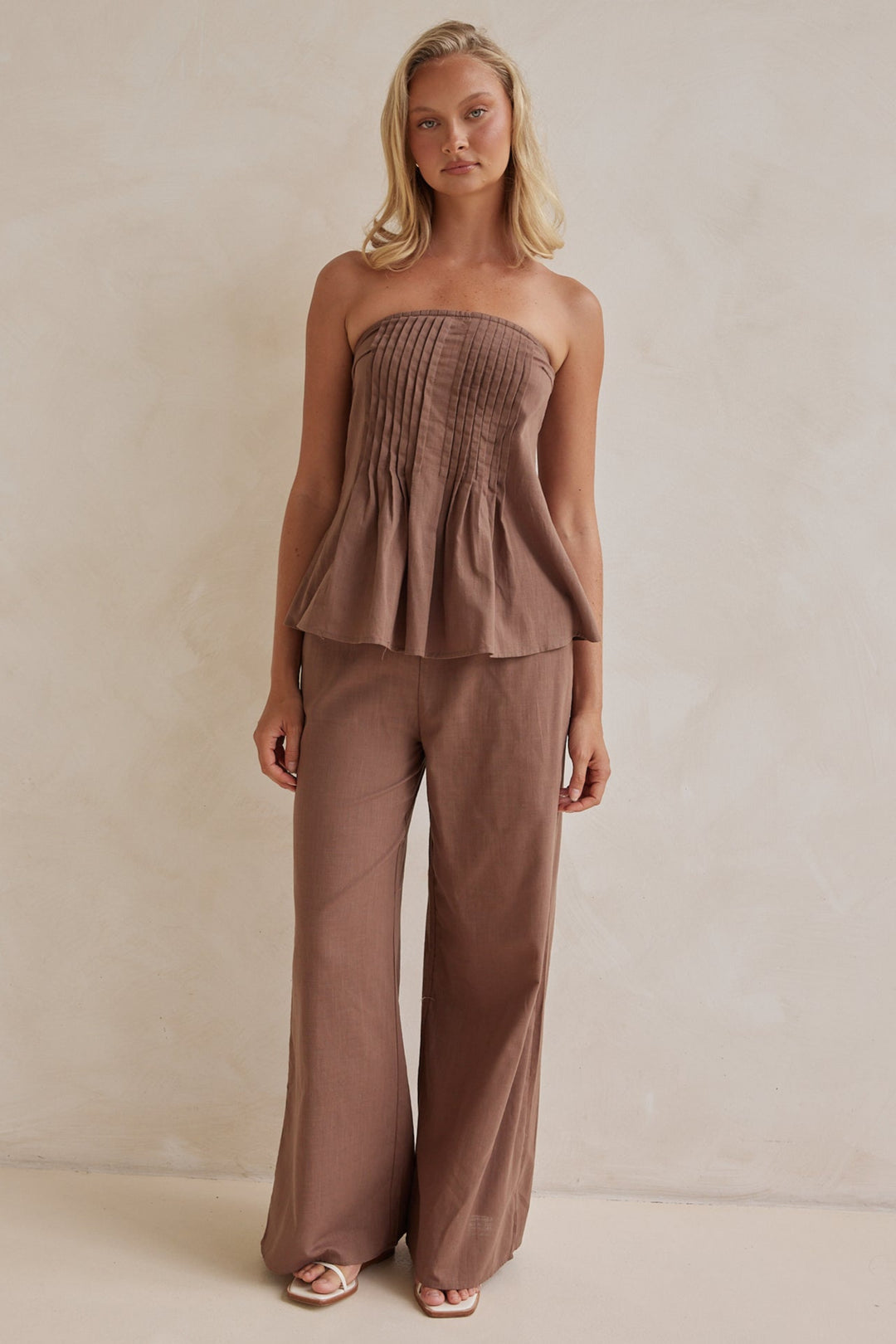 Mocha Linen Co-ord Set