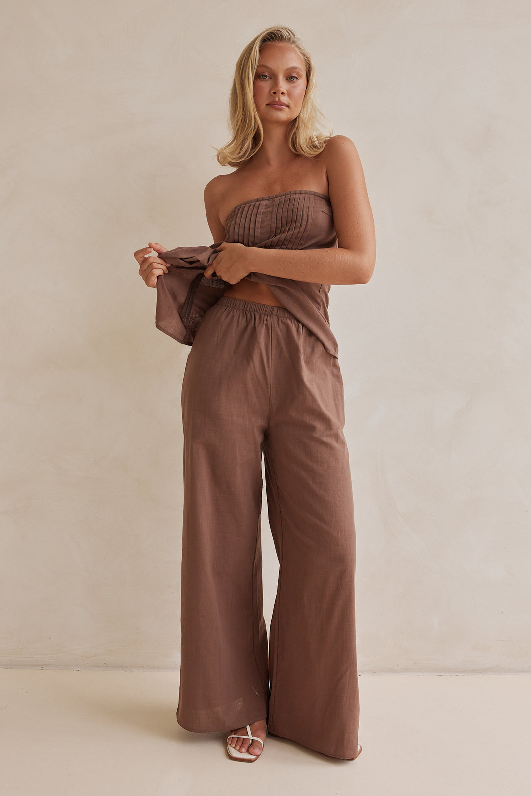 Mocha Linen Co-ord Set