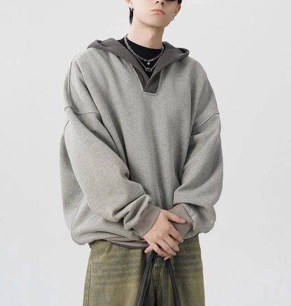 Patchwork Hooded Sweatshirt
