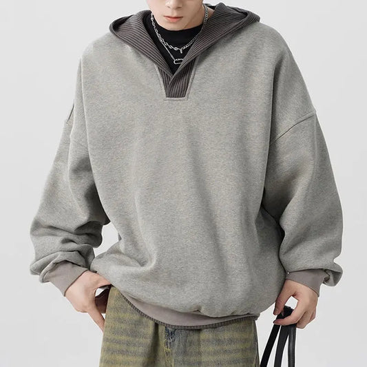 Patchwork Hooded Sweatshirt