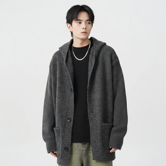Hooded Knit Cardigan