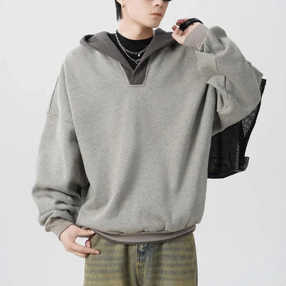 Patchwork Hooded Sweatshirt