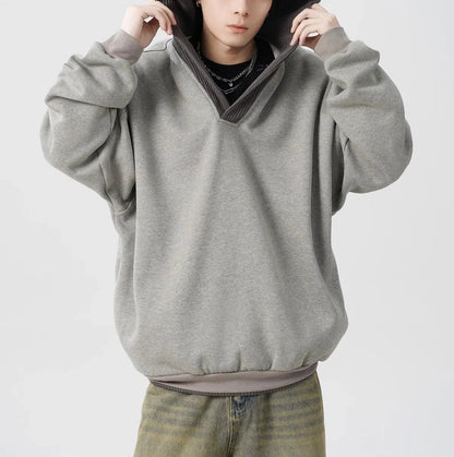 Patchwork Hooded Sweatshirt