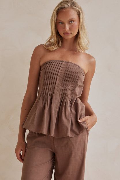 Mocha Linen Co-ord Set