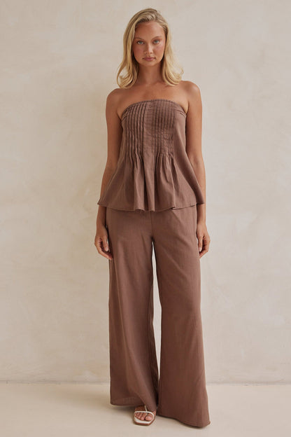 Mocha Linen Co-ord Set
